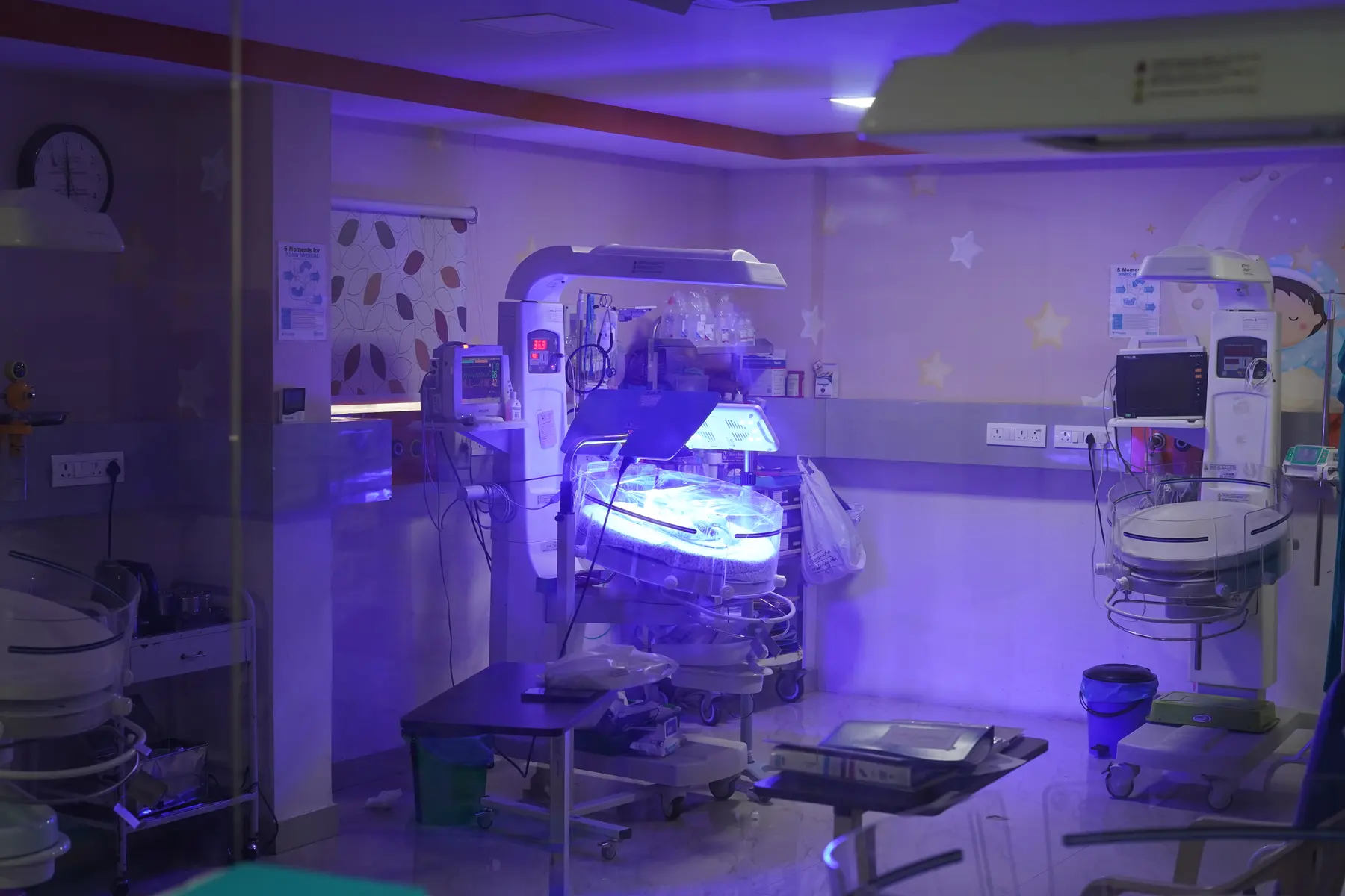 Phototherapy and incubators inside the Paramitha NICU